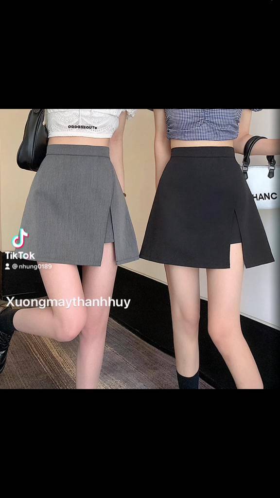 Quần váy dáng a ngắn xẻ cạnh, quần short váy mẫu mới 2022-Msf 188 | BigBuy360 - bigbuy360.vn