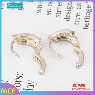 Khuyên Tai Tròn Mạ Vàng 18k Đính Đá Zircon