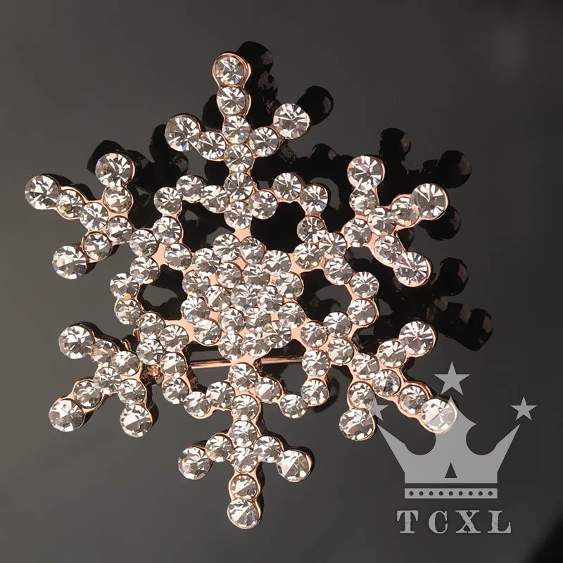 Trâm cài áo hình hoa tuyết đính đá thời trang thanh lịch dành cho nữ