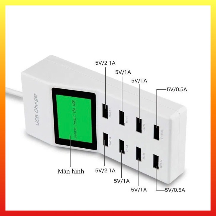 Ổ Cắm Sạc Thông Minh 8 Cổng USB Có Đèn Led Tiện Lợi, Đa Năng YC CD-A6