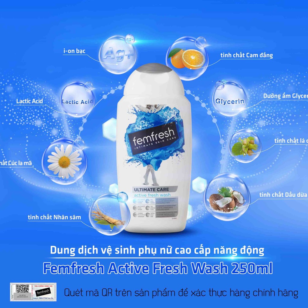 Dung Dịch Vệ Sinh Phụ Nữ - Femfresh Active Fresh Wash (250ml)