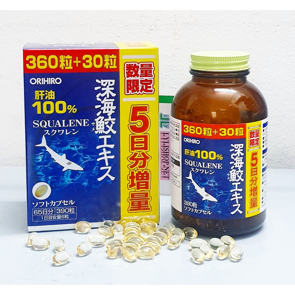 Viên uống Sụn Vi Cá Mập Squalene Orihiro chai 360+30 viên từ Nhật  hỗ trợ xương khớp