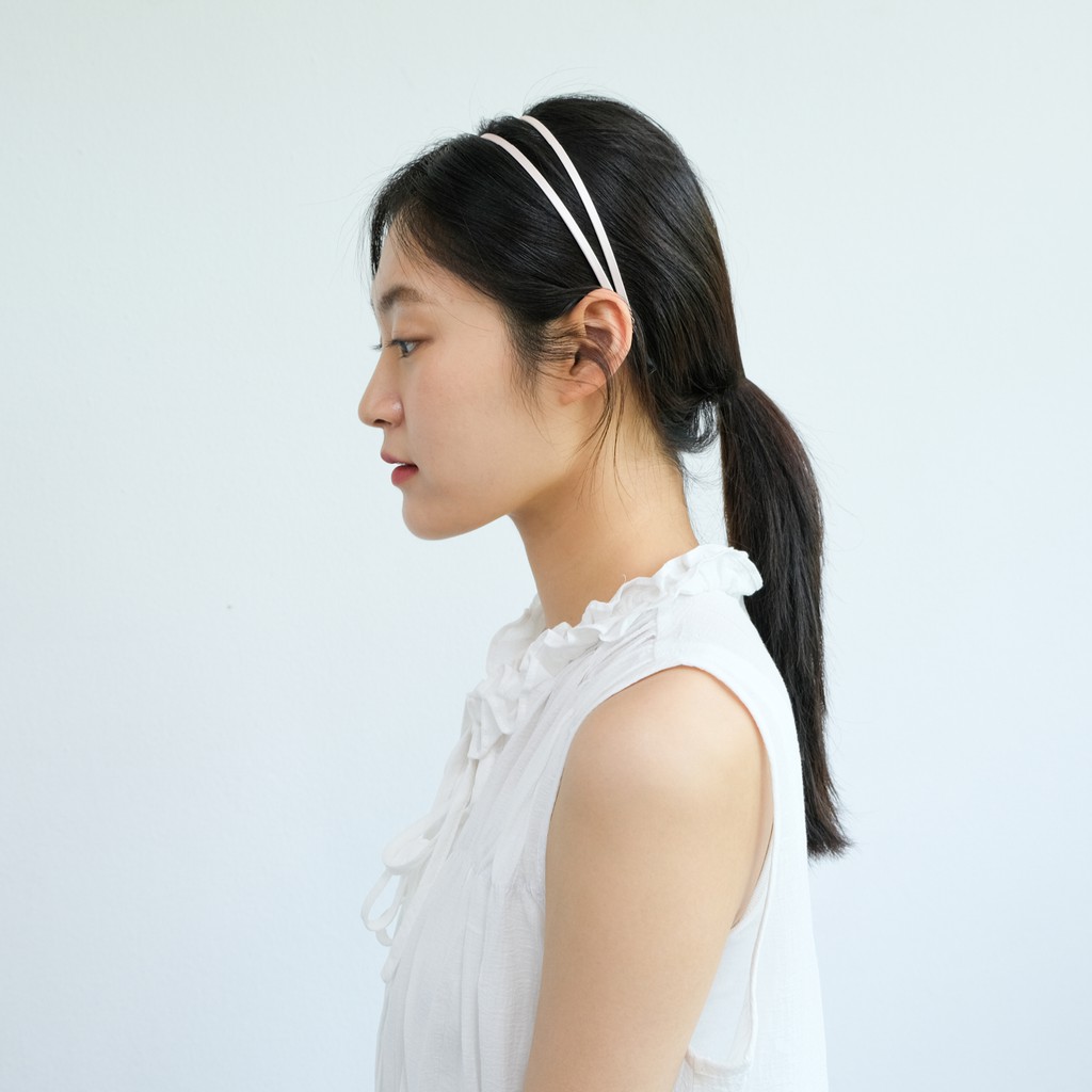 Glossy double headband - băng đô cài tóc đôi bọc vải lụa