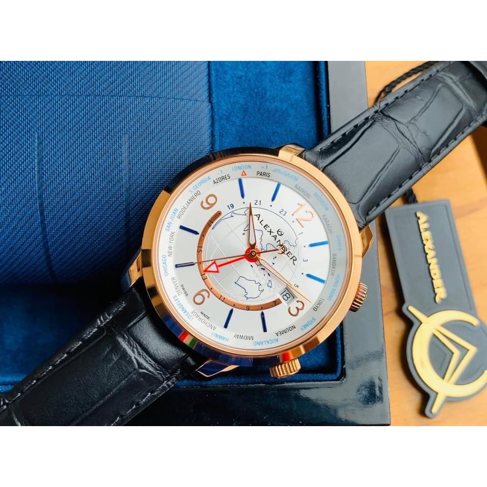 Đồng Hồ Nam Thụy Sĩ Alexander Journeyman Men's World-Timer