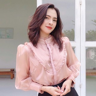 Áo sơ mi Orgaza thiết kế DONNA chính hãng có lót 