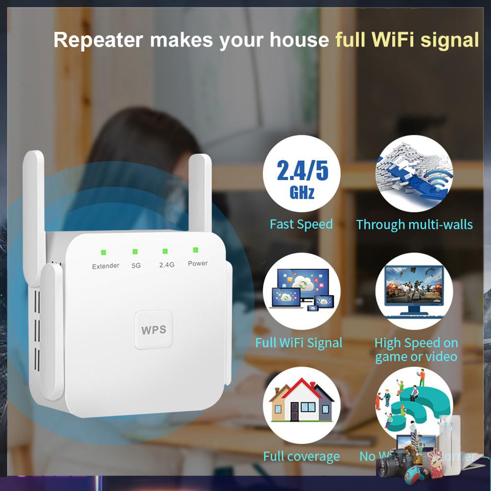 Bộ Khuếch Đại Tín Hiệu Wifi 4-antenna 2.4ghz 5.8ghz 1200mbps | BigBuy360 - bigbuy360.vn