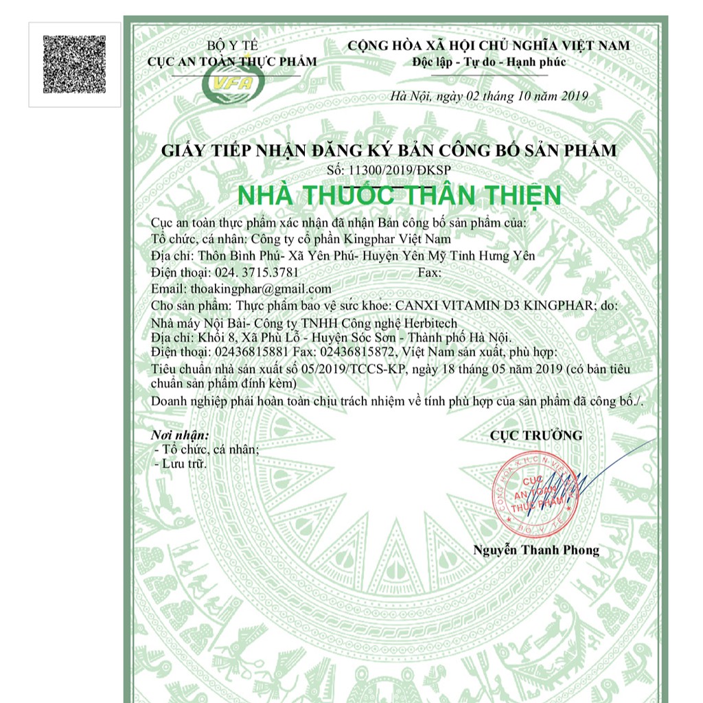 Siro Canxi Vitamin D3 Kingphar – Hỗ trợ phát triển chiều cao cho trẻ