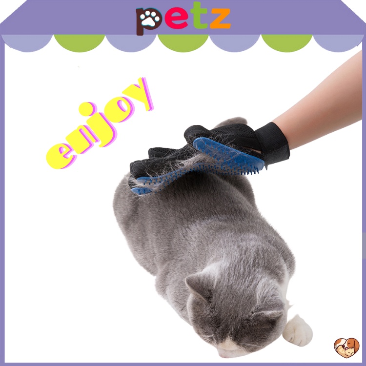 Găng tay lấy lông rụng tắm cho chó mèo PETZ chải lông tránh rối, massage cho thú cưng