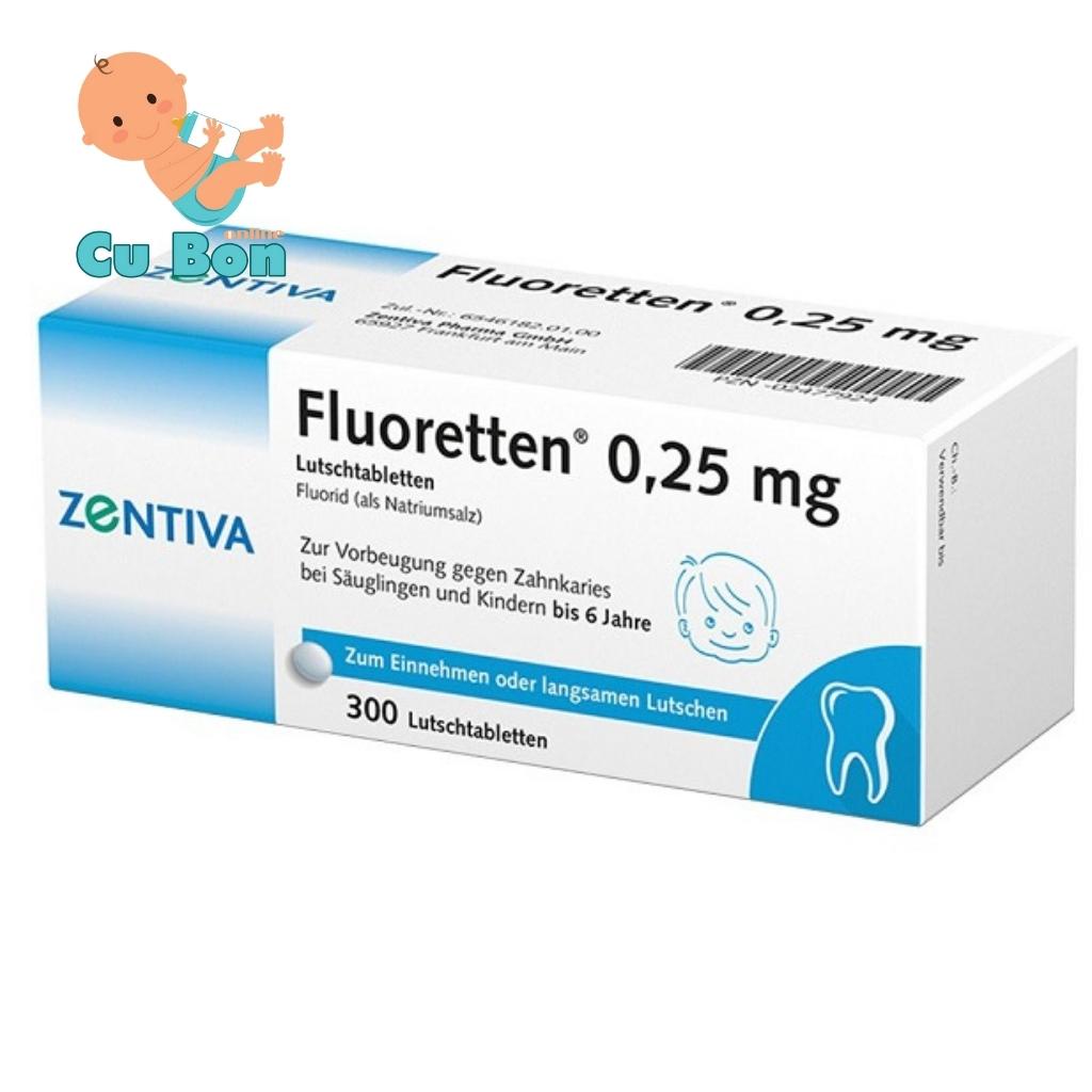 Viên ngậm chắc răng ngừa sâu răng cho bé Zentiva Fluoretten 0,25mg của Đức hộp 300 viên