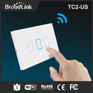 Công Tắc Nhà Thông Minh Broadlink TC2 US-3C 3 Nút Cảm Ứng- Hàng Nhập Khẩu Chuẩn US