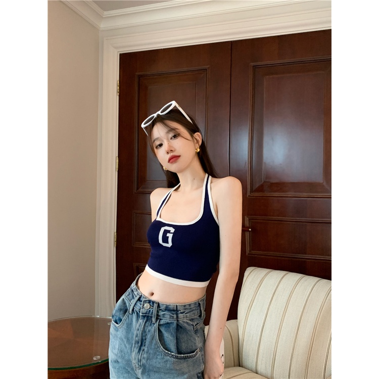 Áo Hai Dây Ngắn Mỏng Màu Trơn Thời Trang Hàn Quốc Gợi Cảm Hàng Mới Dành Cho Bạn Nữ Mặc Bên Ngoài