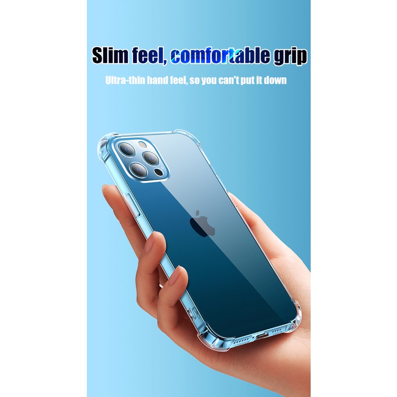 Ôp Điện Thoại Silicon Dẻo Trong Suốt Chống Sốc Cho iphone 15 14 13 12 11 pro max plus mini xr x xs max 8 7 6s plus se Ốp