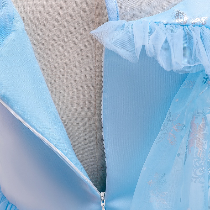 Đầm dự tiệc MQATZ màu xanh lam đính sequin cosplay công chúa cho bé gái