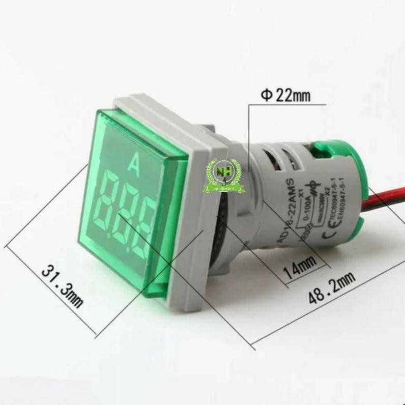 Đèn Báo Ampe Kế 0-100A Báo A ED16-22FAD Loại Chuẩn