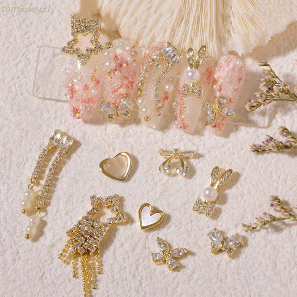 [Hàng mới về] Phụ kiện đính móng trang trí nghệ thuật 3d đính đá giả lấp lánh phong cách nhật bản