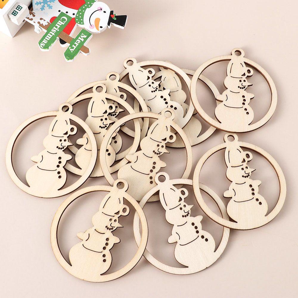 Set 10 Mặt Gỗ Treo Trang Trí Giáng Sinh DIY
