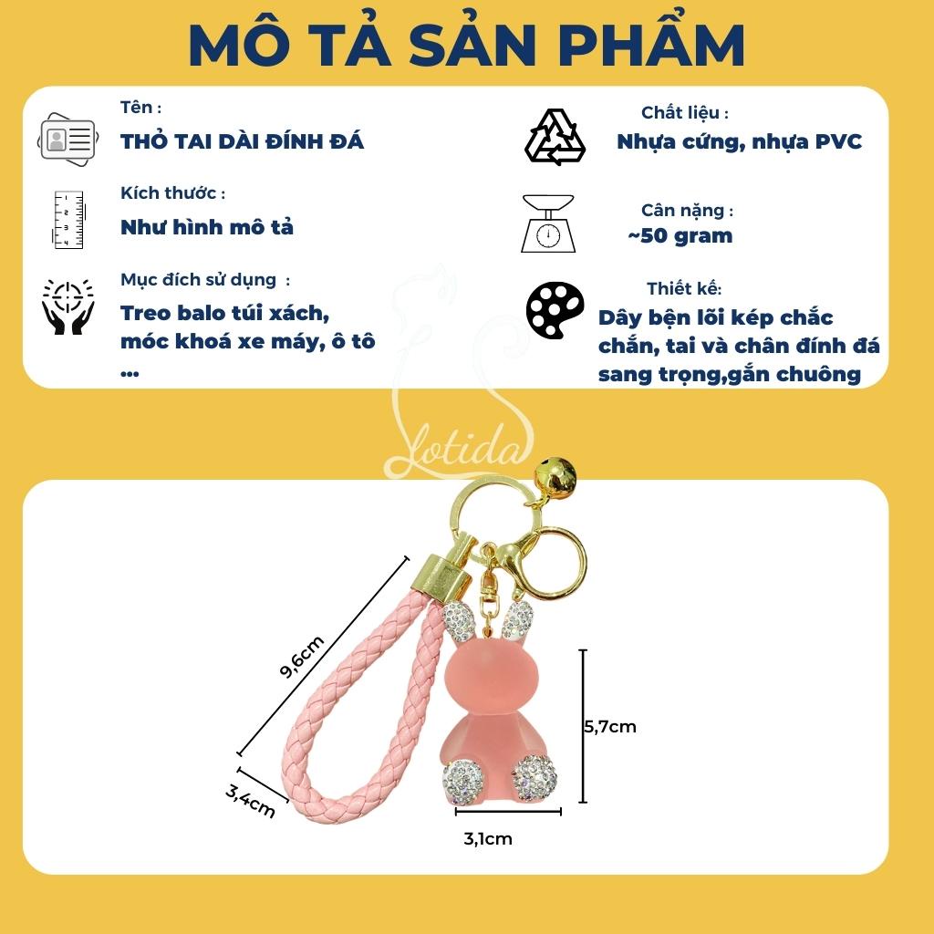 Móc khoá gấu tai đính đá cao cấp treo balo cute dễ thương phong cách Hàn Quốc,móc khoá xe máy,ô tô đẹp tiện lợi Bolita