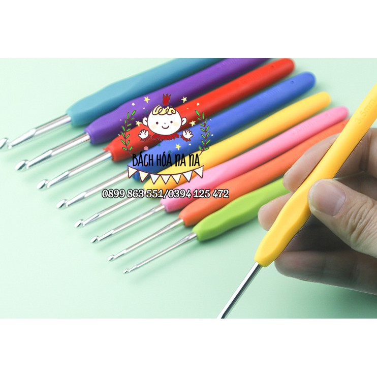 Kim móc đan len cao cấp nhiều kích cỡ-Kim móc len sợi cán gỗ - size 1.0- 6.0mm- BÁCH HÓA NA NA