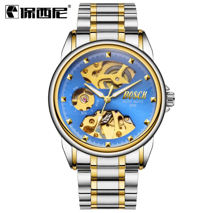 Đồng hồ nam máy cơ Bosck Automatic dây kim loại - Nhiều màu