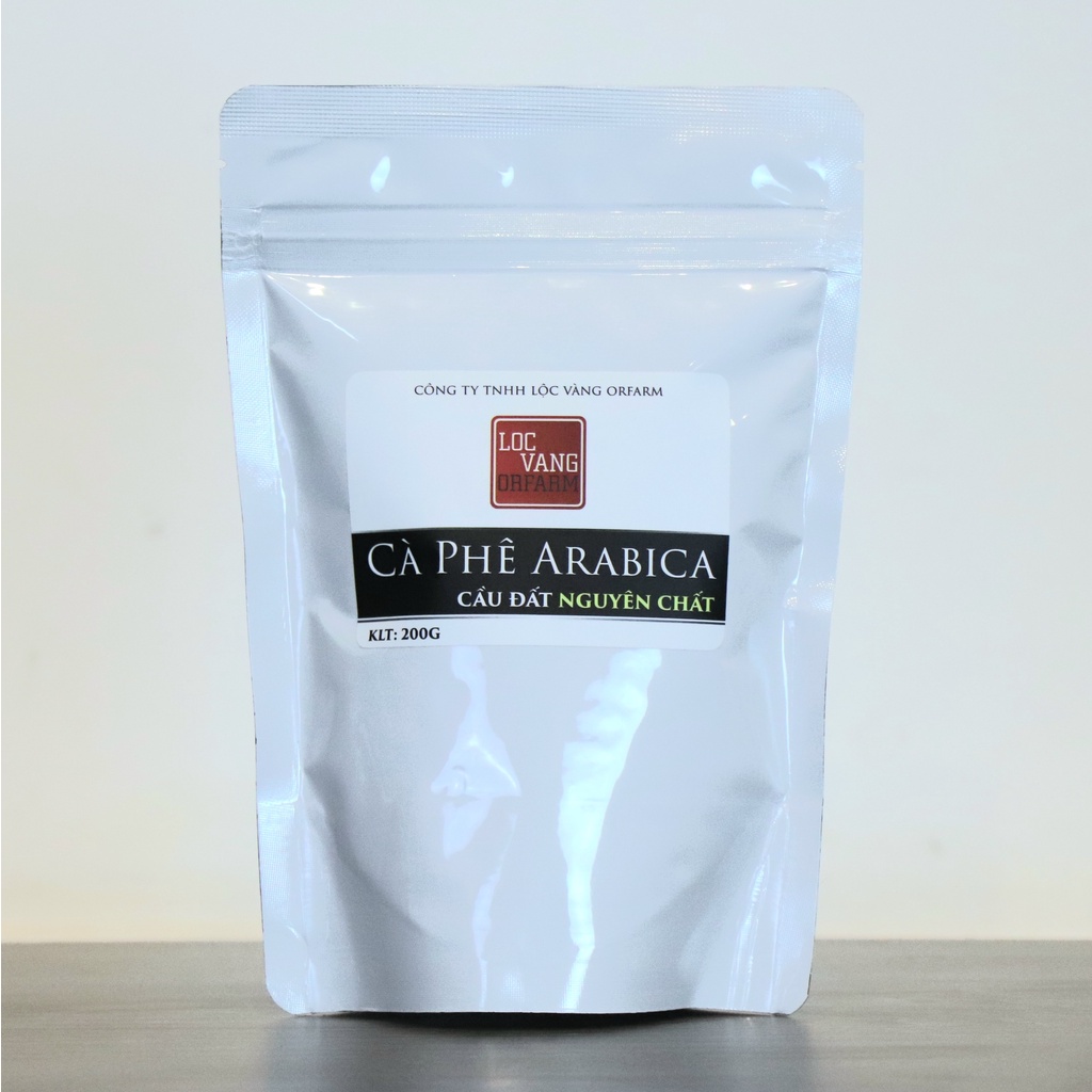 Cà phê Arabica Cầu Đất nguyên chất 100% thơm quyến rũ Pha Phin, Cold Brew, Drip gói 200g