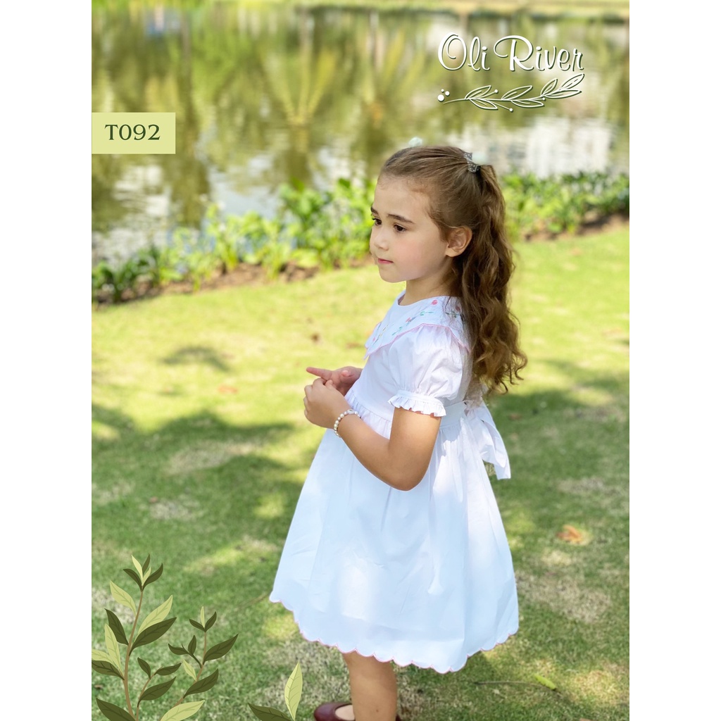 ĐẦM TRẮNG BÉ GÁI CỔ VỊT THÊU HOA TIỂU THƯ 8-25KG