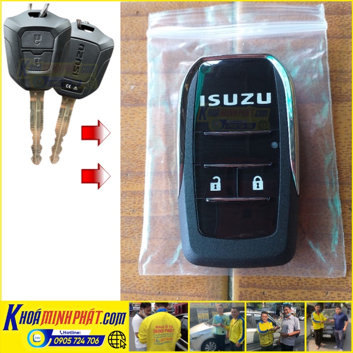 Vỏ nâng cấp chìa Khóa xe Isuzu Dmax, Mux V991
