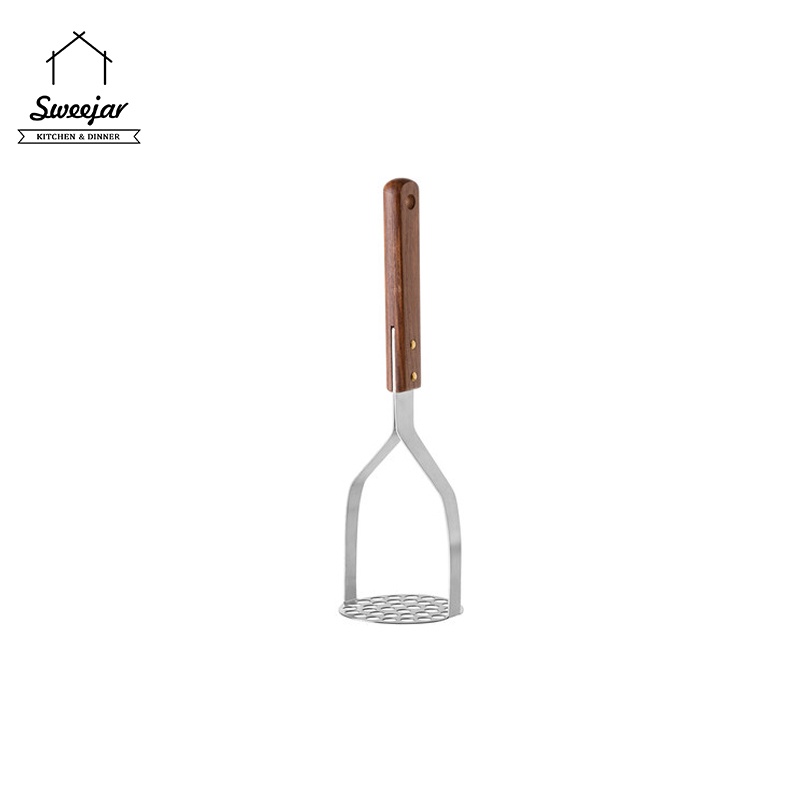 Dụng cụ nghiền đồ ăn SWEEJAR bằng thép không gỉ và tay cầm bằng gỗ tiện lợi