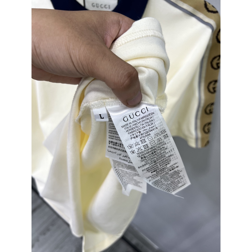 Áo Polo Gu* CCI Monogram Pattern 2 Màu Vải Cá Sấu Cotton 100% THE LAZ