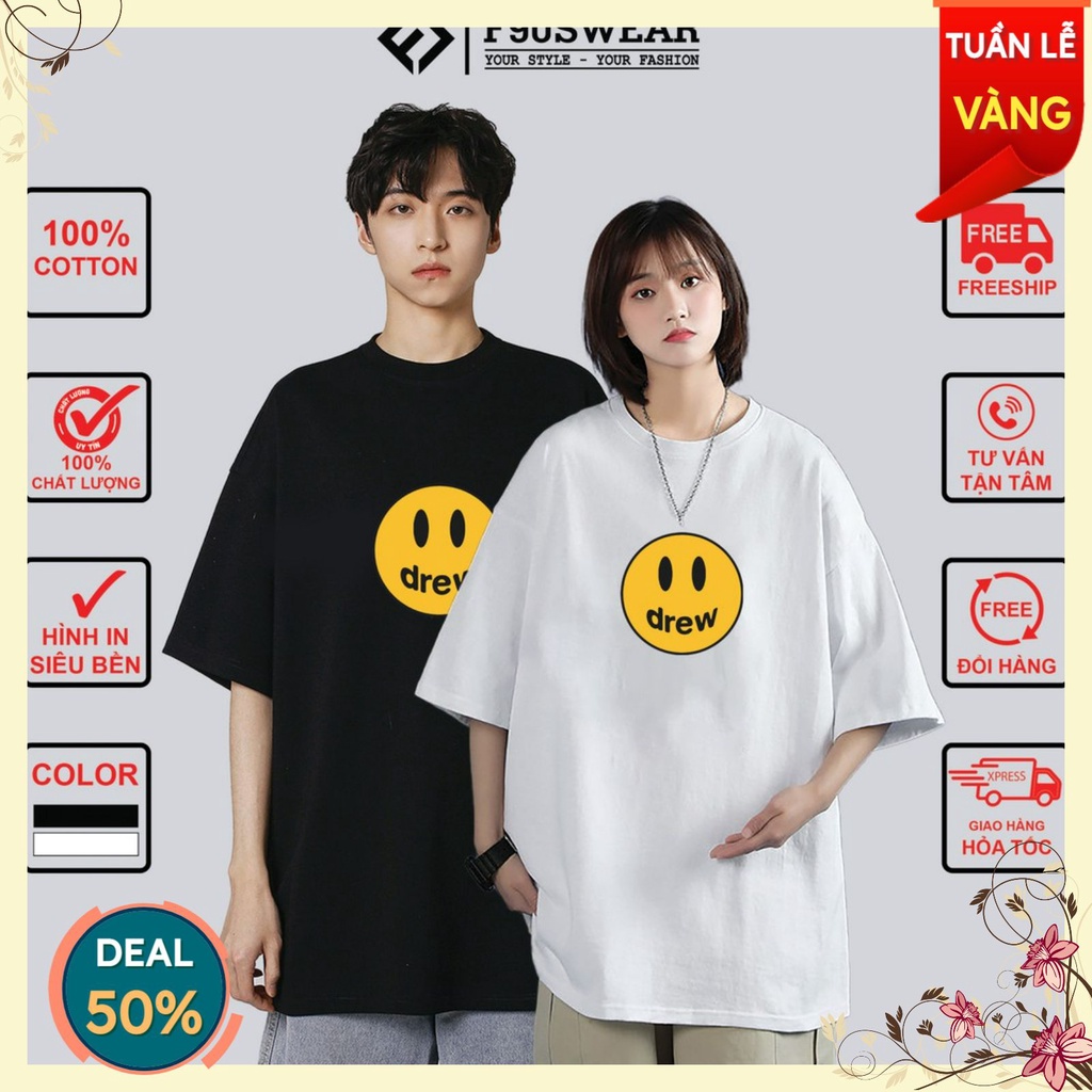 Áo thun tay lỡ DREW giá sốc, áo phông nam nữ form rộng - HoangDongShop19 | BigBuy360 - bigbuy360.vn