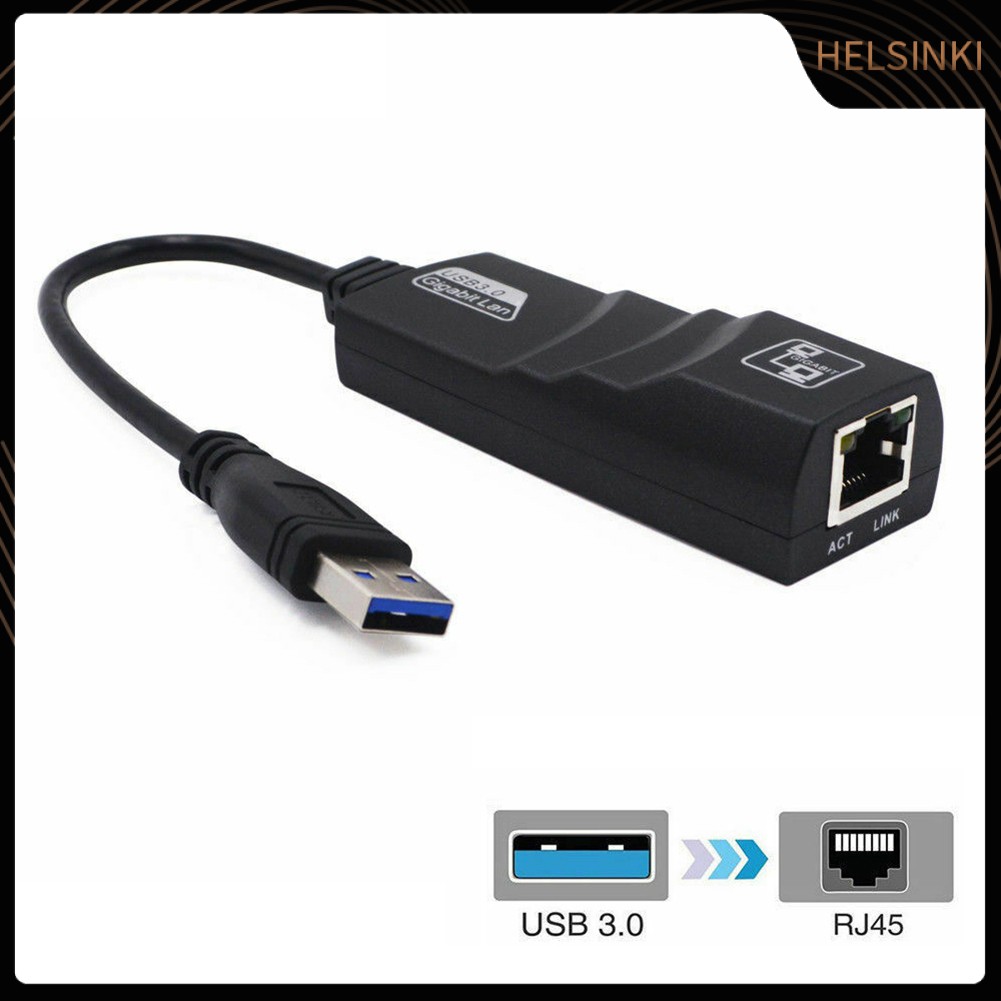 Bộ Chuyển Đổi Mạng Lan Hel + Usb 3.0 Sang 10 / 100 / 1000mbps Gigabit Rj45 Cho Pc Mac