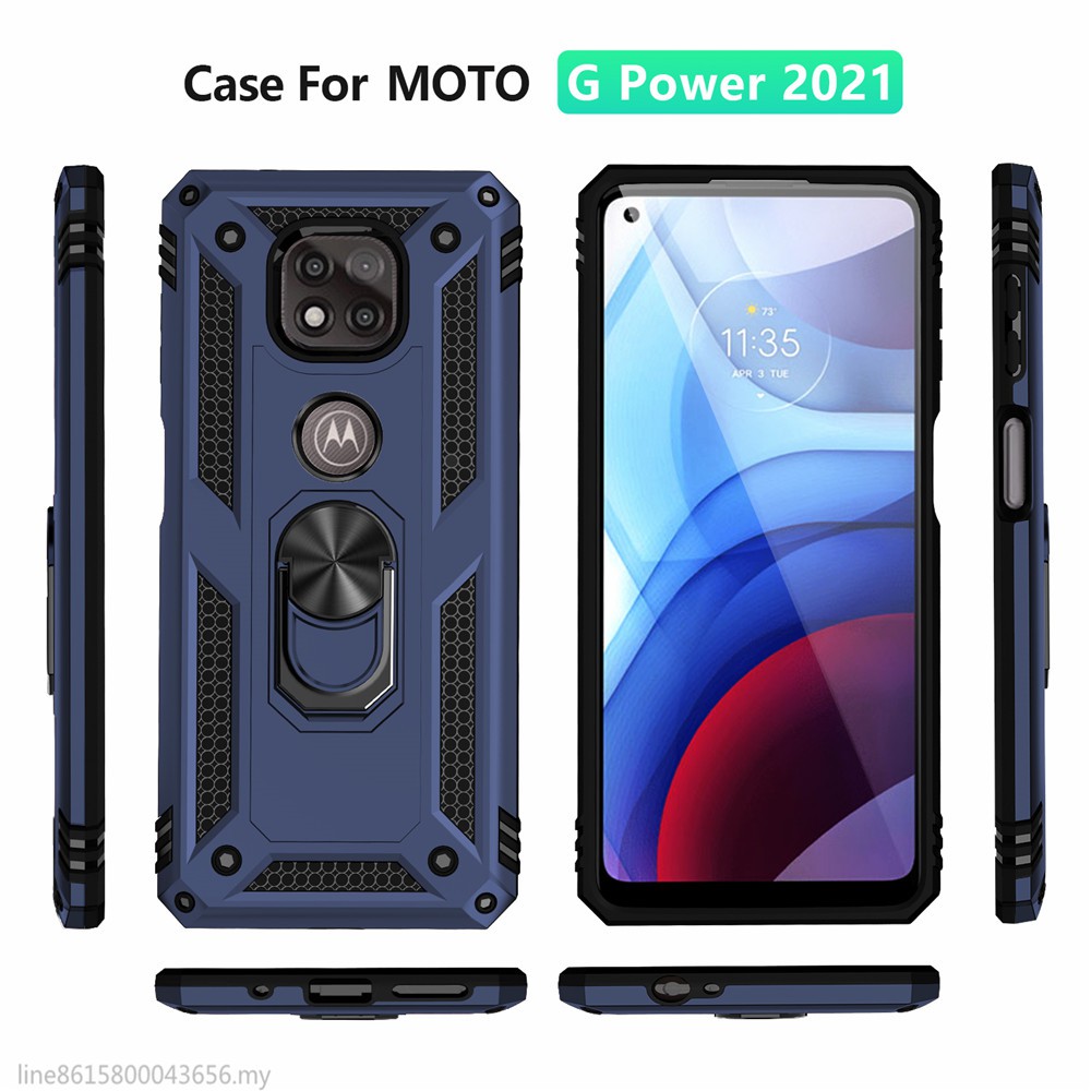 THE GUIDE DISK Colorful Case Motorola G power 2021 Motorola Gpower 2021 Finger Ring Holder Hard PC Phone Case Armor Casing