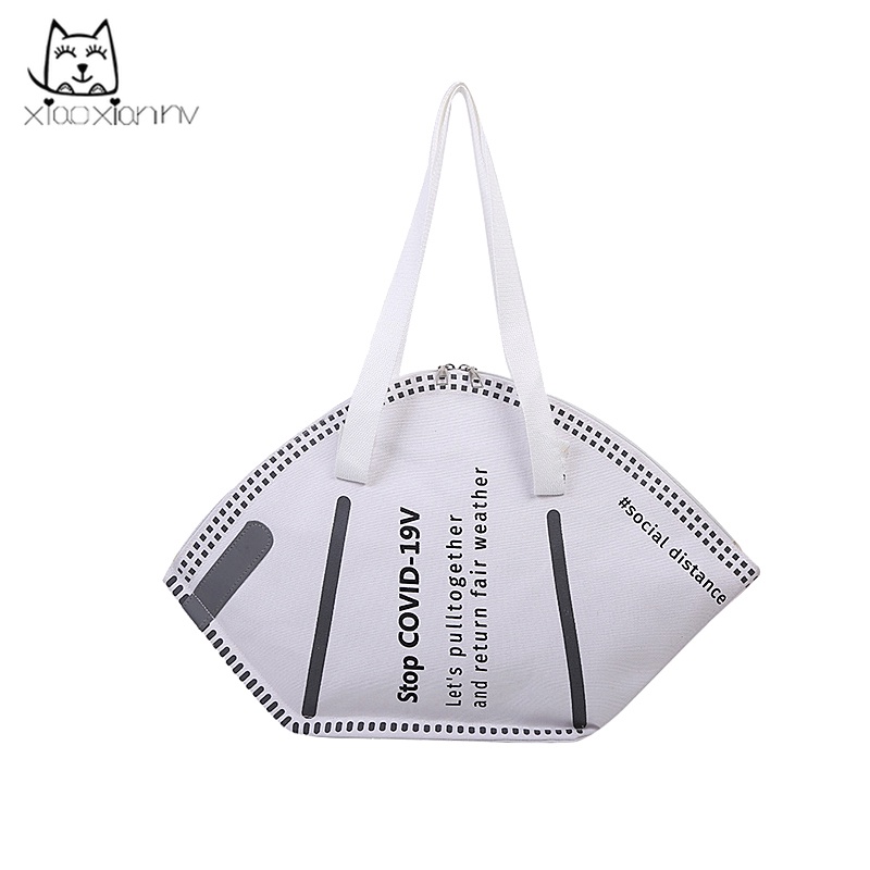 Túi Đeo Vai Vải Canvas Cỡ Lớn Thiết Kế Xinh Xắn Hợp Thời Trang