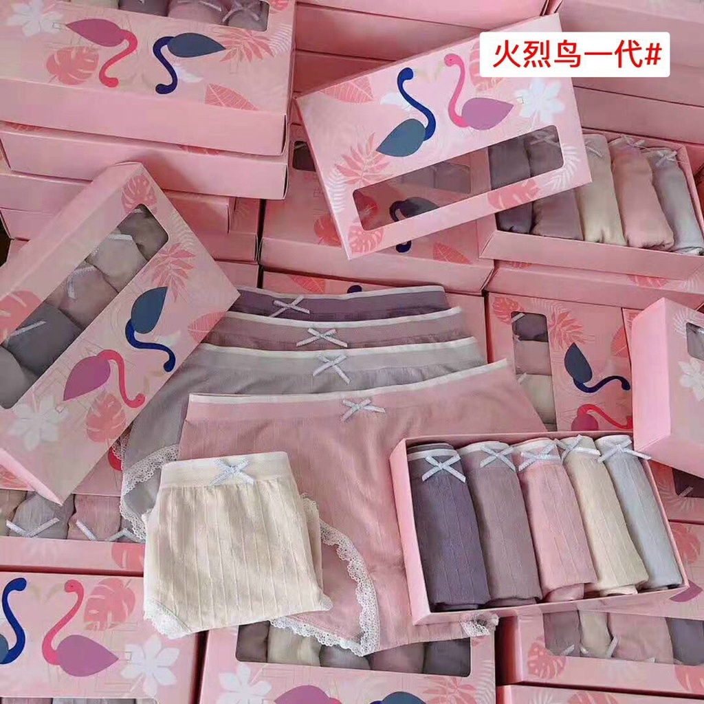 Hộp 5 Chiếc Quần Lót Thiên Nga Xuất Nhật Chất Cotton Gân Tăm Mềm Mịn Kháng Khuẩn