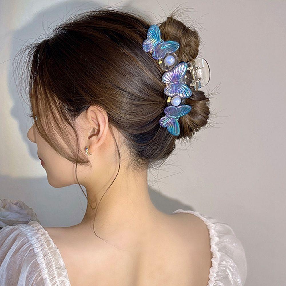 Kẹp Tóc Cá Mập / Cá Mập Họa Tiết Hình Học Cỡ Lớn Dễ Thương Cho Nữ