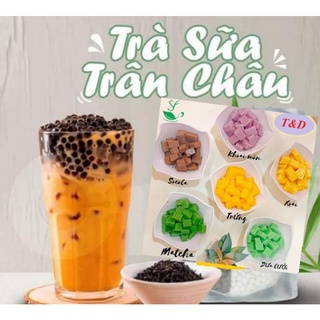 Combo 2 sét trà sữa pudding 4 vị