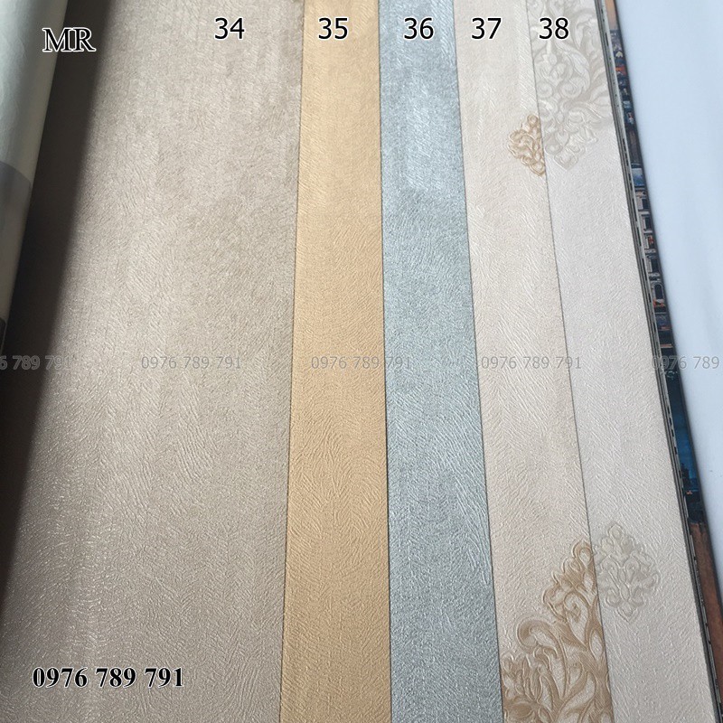 Giấy Dán Tường Phòng Ngủ Hoa Văn Nhỏ Thưa Sang Trọng MR Lụa Không Keo Khổ 53cm Nhiều Mẫu Lựa Chọn