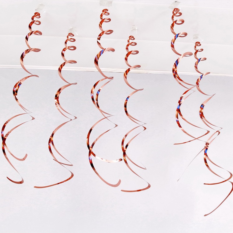 6 Cái/bộ Nhiều Màu PVC Treo Xoắn Ốc Ruy Băng Sinh Nhật Năm Mới Giáng Sinh Cny Trang Trí Trần Trang Trí Tiệc -timivn