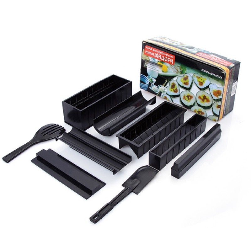 Dụng cụ làm sushi/kimbap 10 chi tiết bằng nhựa an toàn tuyệt đối cho sức khỏe, dễ sử dụng