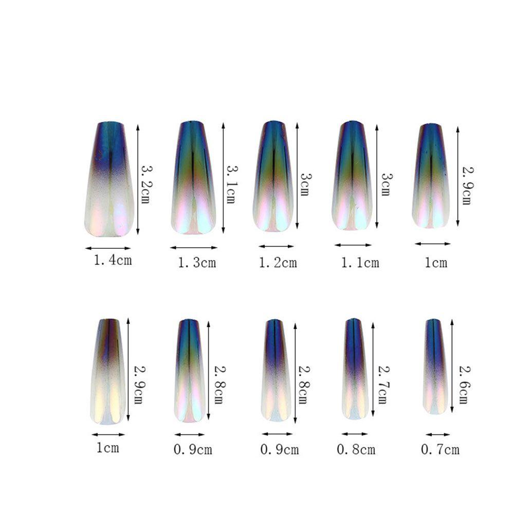 Set 24 Móng Tay Giả Múa Ba Lê Bằng Acrylic Màu Sắc Gradient
