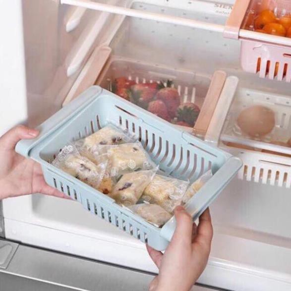 Rổ đựng đồ gài ngăn tủ lạnh thông minh tiết kiệm diện tích, chất liệu nhựa an toàn