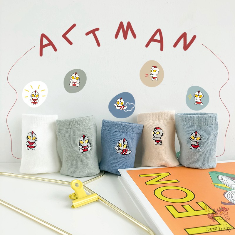 Set 5 đôi tất họa tiết hoạt hình chất liệu cotton mềm mại thoải mái cho bé