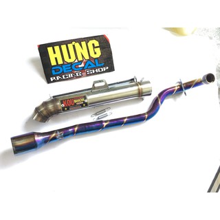 Pô KOU inox 304 full tem nhôm đóng bao gồm cả cổ pô độ titan cho xe wave blade, wave s, wave rs, wave rsx, wave 110