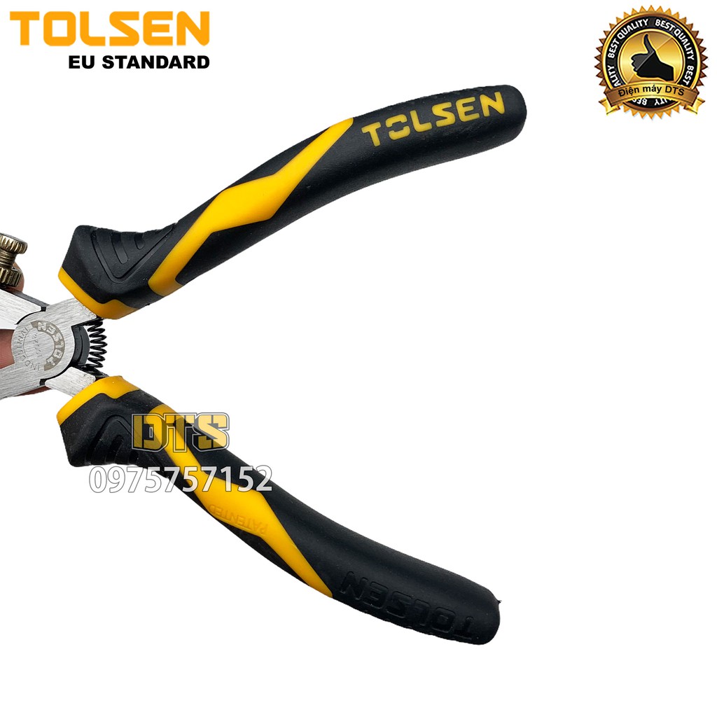 Kìm tuốt dây điện công nghiệp TOLSEN 6 inch/ 160mm thép CR-V cao cấp siêu bền, dễ sử dụng – Tiêu chuẩn xuất khẩu Châu Âu