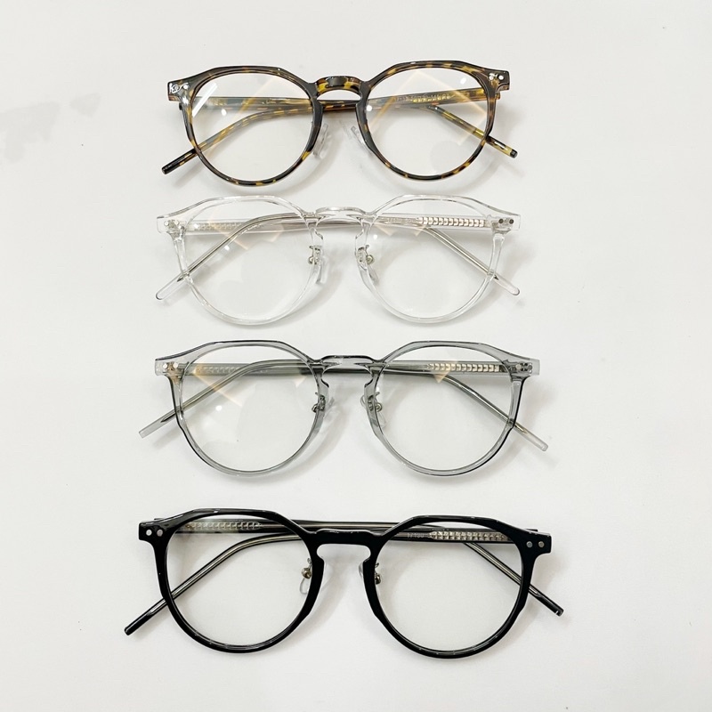 Kính giả cận 17130, Gọng kính cận tròn lõi thép form tròn to cao cấp UV400, chống ánh sáng xanh Jolie eyewear