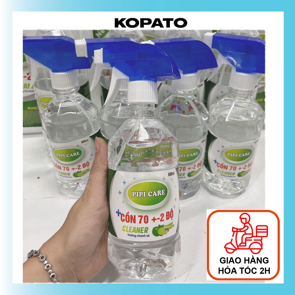 Cồn 70 độ 500ml xịt sát khuẩn dạng xịt sát khuẩn tay có vòi xịt KOPATO F3001