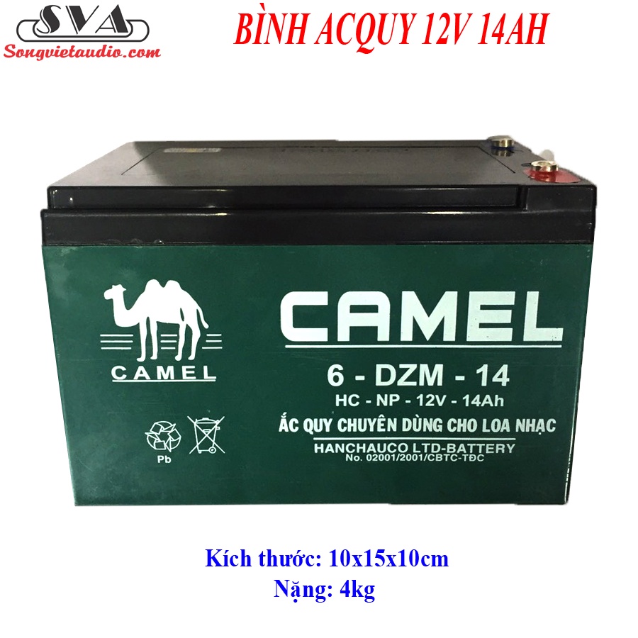 [Mã 254ELSALE giảm 7% đơn 300K] BÌNH ACQUY DÀNH CHO LOA KÉO 12V 14AH - CAMEL XANH