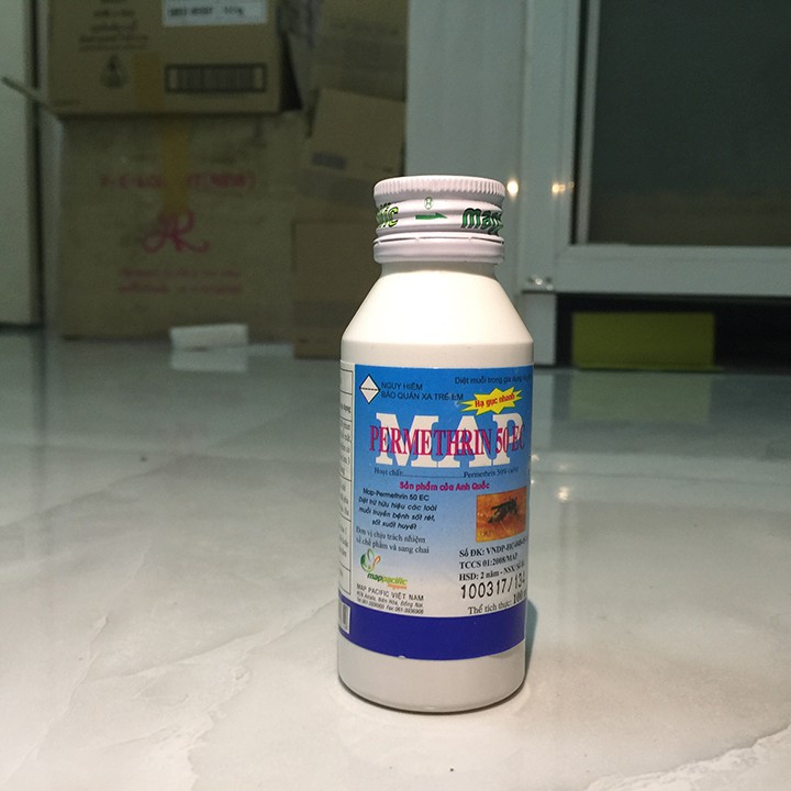 Thuốc diệt muỗi y tế Map Permethrin 50EC 100ml ngừa sốt rét, zika