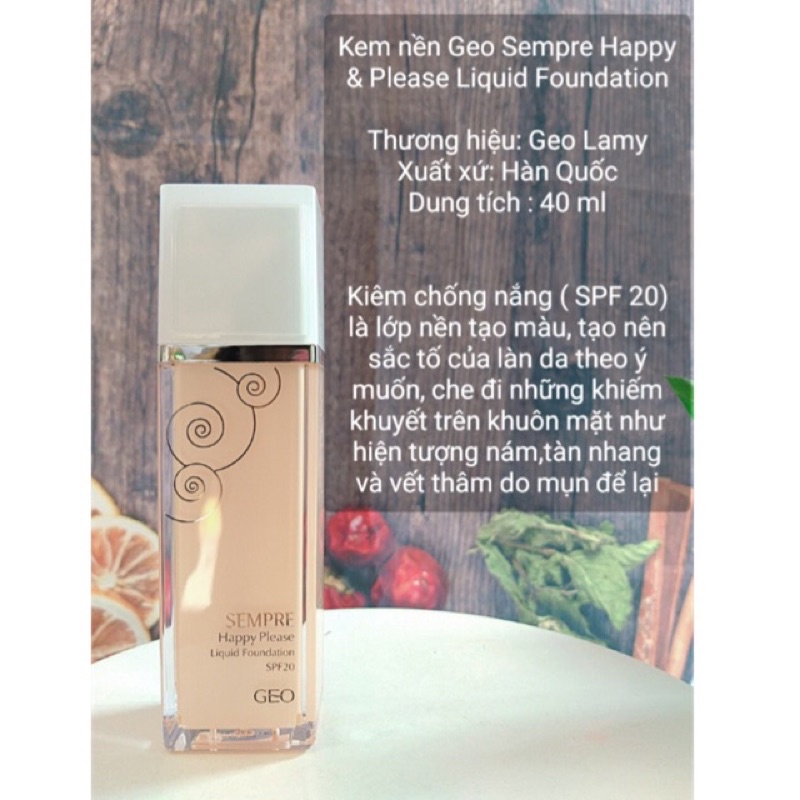 Kem Nền Geo Sempre Happy &amp; Please Liquid Foundation