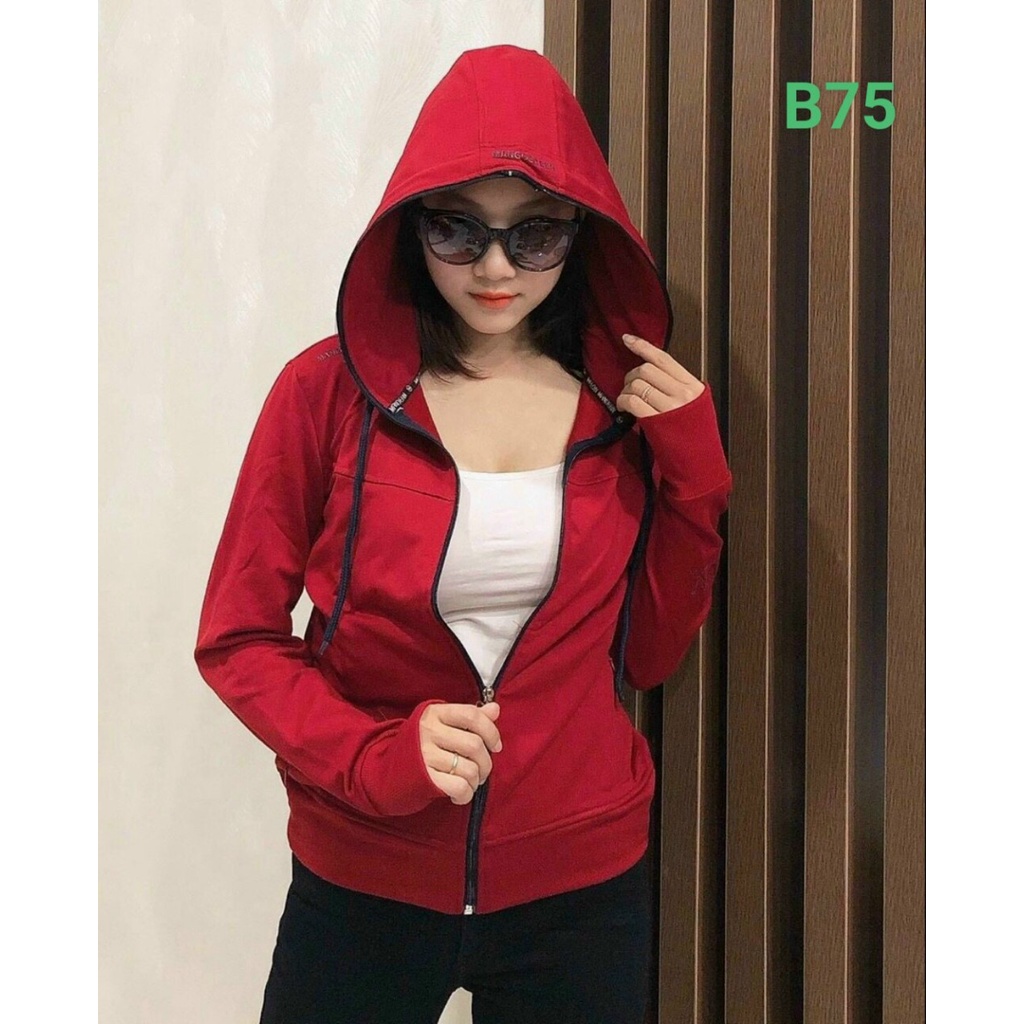 áo khoác chống nắng tay dài bo dây kéo có nón chất thun dày mịn siêu đẹp hàng cao cấp 53461
