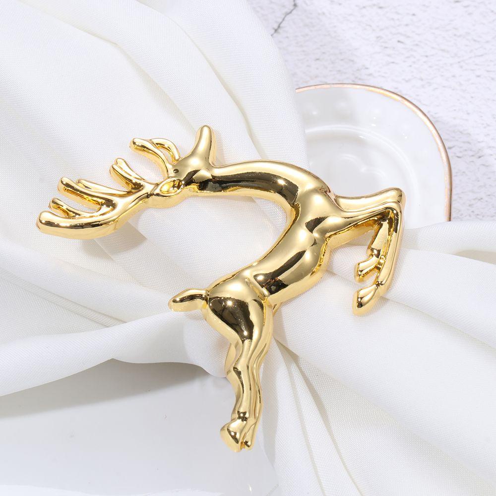 WTTLE Vòng Giữ Khăn Ăn Bằng Kim Loại DIY Hình Tuần Lộc Giáng Sinh